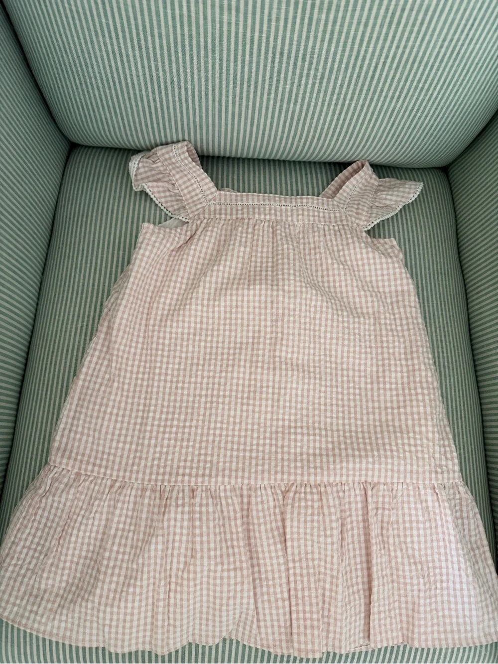 White & Co. Pink Gingham Ruffle Strap Sundress - 4T